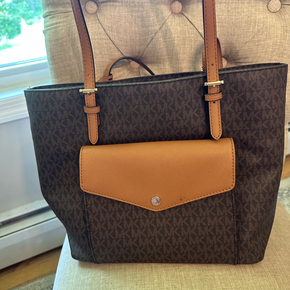 Michael Kors Brown and Tan Tote Bag